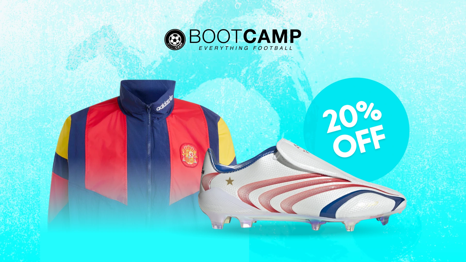 Football jacket, shoes, and promotional items at select Bootcamp stores